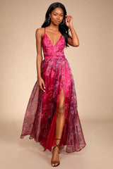 Romance That Wows Green Floral Print Organza Maxi Dress