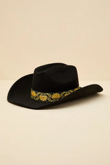 Solon Black Embroidered Band Western Hat