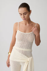Mattais Boucle Knit Top - Ivory
