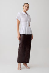 Selma Short Sleeve Linen Shirt - White
