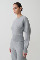 Ciaralee Cinched Waist Jumper - Grey Marle