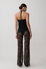 Theodosia Wide Leg Lace Pants - Black