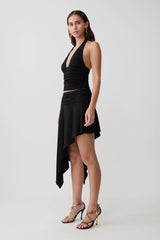 Peregrine Modal Gathered Halter Top - Black