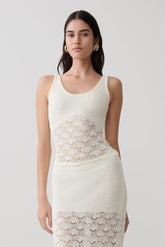 Atlantis Crochet Knit Top - White