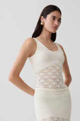 Atlantis Crochet Knit Top - White
