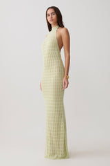 Hayley Halter Knit Maxi Dress - Seafoam