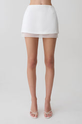 Frankie Satin Mini Skirt - White