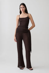 Mattais Boucle Knit Pants - Dark Chocolate