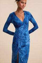 Dynamic Sensation Dark Mauve Floral Velvet Burnout Maxi Dress