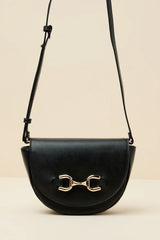 Cassia Black Horsebit Crossbody Bag
