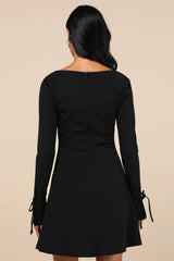 Adored Treatment Emerald Long Sleeve Tie Cuff Mini Dress