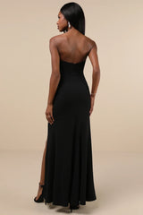 Spellbinding Allure Blue Bustier Strapless Mermaid Maxi Dress