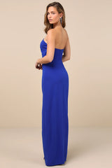Extravagant Persona Black Strapless Cutout Column Maxi Dress
