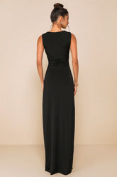 Significant Allure Red Slinky Knit Ruched Maxi Dress