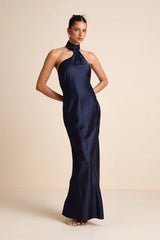 Madalena Red Satin Cowl Back Maxi Dress
