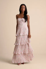 Seriously Sensational Light Blue Strapless Tiered Maxi Dress