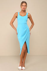 Always Beautiful Hunter Green Sleeveless Tulip Midi Dress