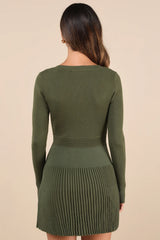 Chicest Crush Black Ribbed Long Sleeve Mini Sweater Dress