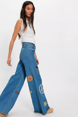 Wrangler X Lainey Wilson Embroidered Cheeky Wide-Leg Jeans