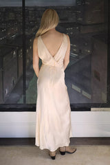 Vintage 1930s Peach Satin Slip Dress by Lauren Owen of Texas