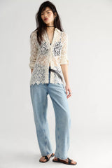 Sam Lace Button Down Top