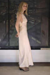 Vintage 1930s Peach Satin Slip Dress by Lauren Owen of Texas