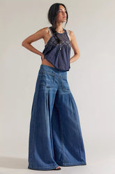 We The Free Plot Twist Pintuck Wide-Leg Jeans