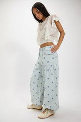 We The Free Lotus Embroidered Railroad Balloon Jeans