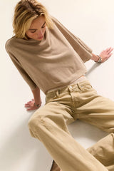 We The Free Boxy Crew-Neck Silk Tee