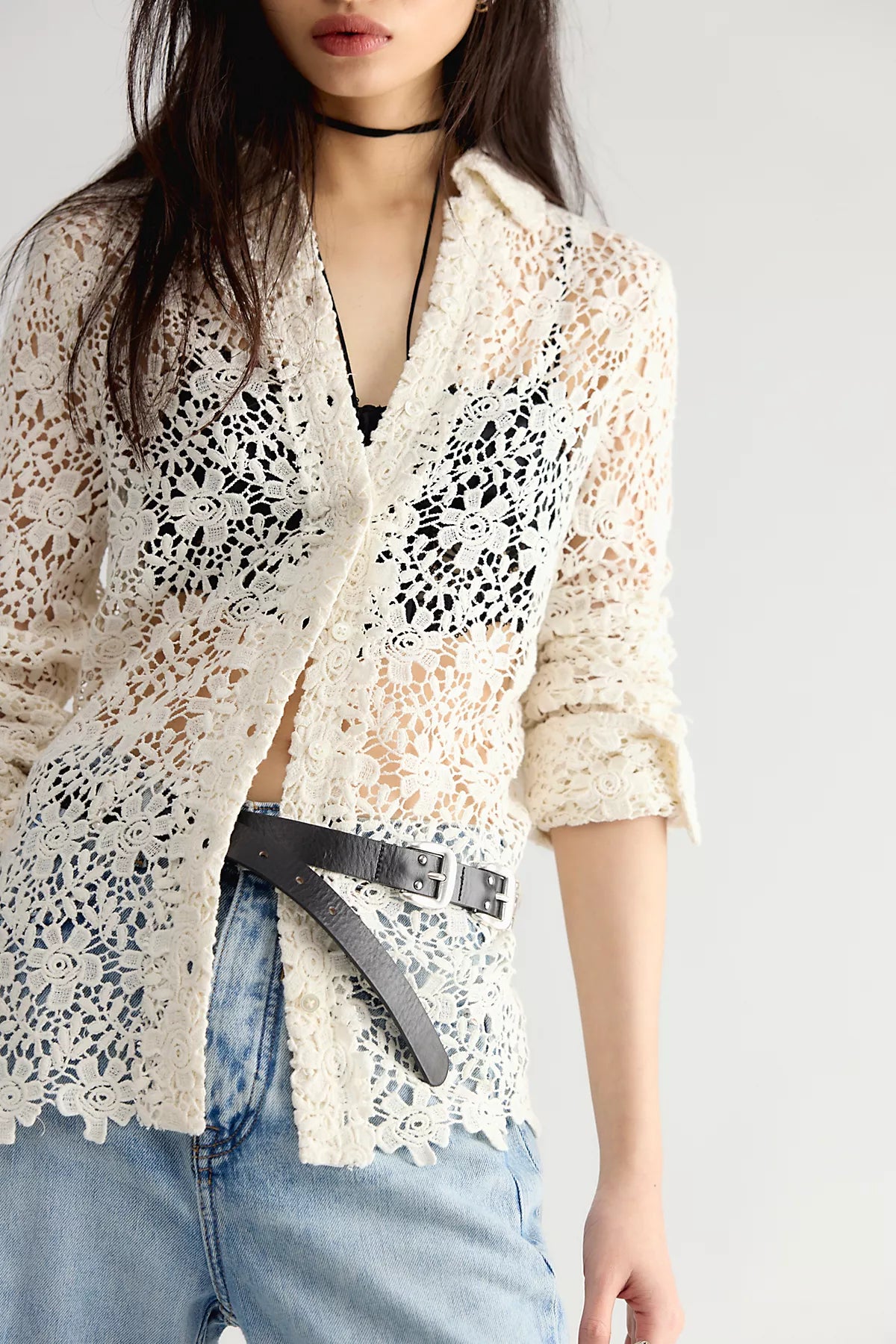 Sam Lace Button Down Top