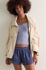 So Soft Pointelle Henley Top