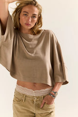 We The Free Boxy Crew-Neck Silk Tee
