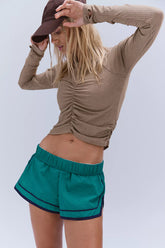 Tempo Ruched Ribbed UV Protection Long Sleeve