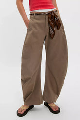 Spotlight Structured Twill Barrel Trousers