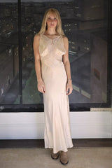 Vintage 1930s Peach Satin Slip Dress by Lauren Owen of Texas