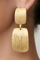 Ruelle Textured Statement Drop Earrings - Gold