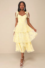 Glamorous Sweetie Sage Burnout Tie-Strap Bustier Midi Dress