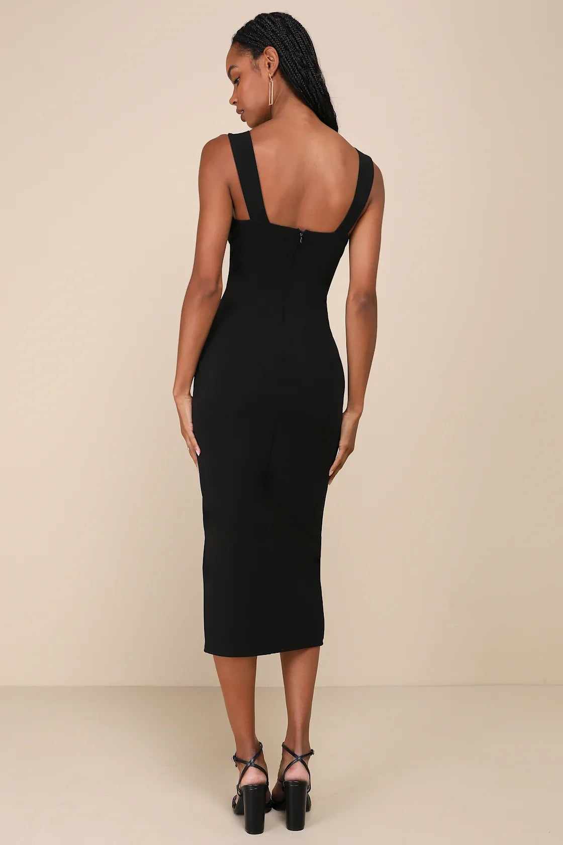 Always Beautiful Hunter Green Sleeveless Tulip Midi Dress