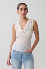 Ciaran Sleeveless Sheer Top - Ivory
