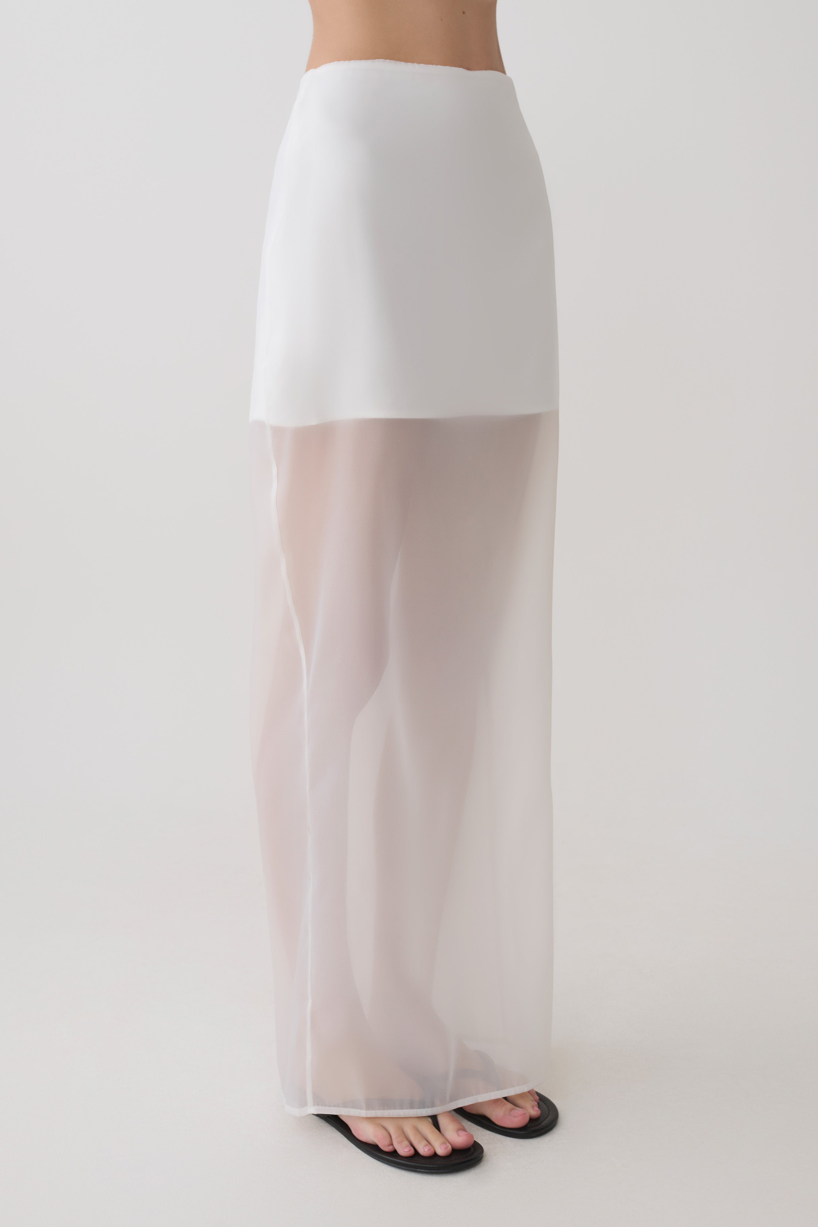 Ximena Organza Maxi Skirt - White