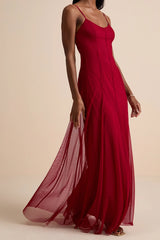 Atori Black Mesh Sleeveless Maxi Dress