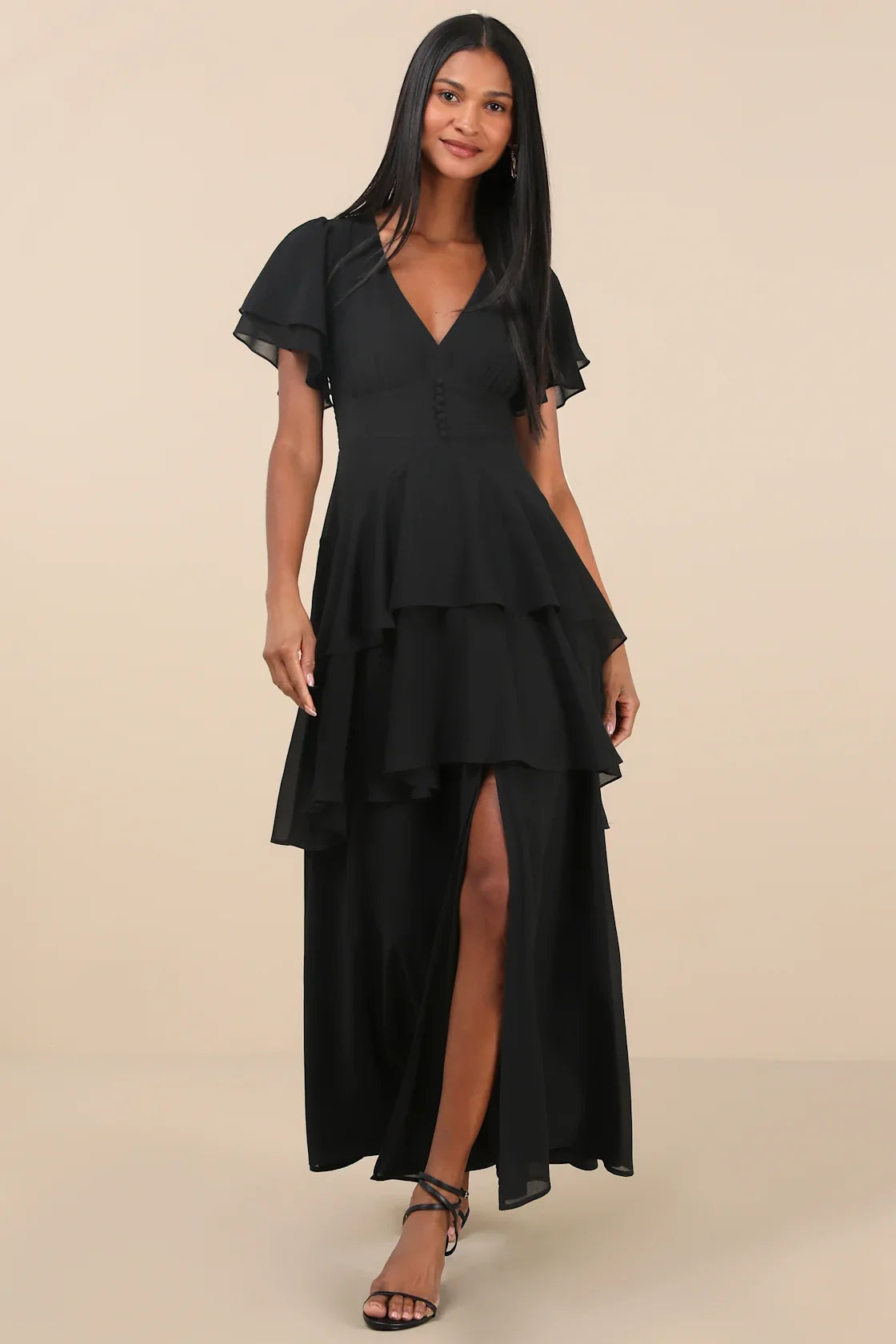 Midnight Mood Emerald Green Tiered Maxi Dress