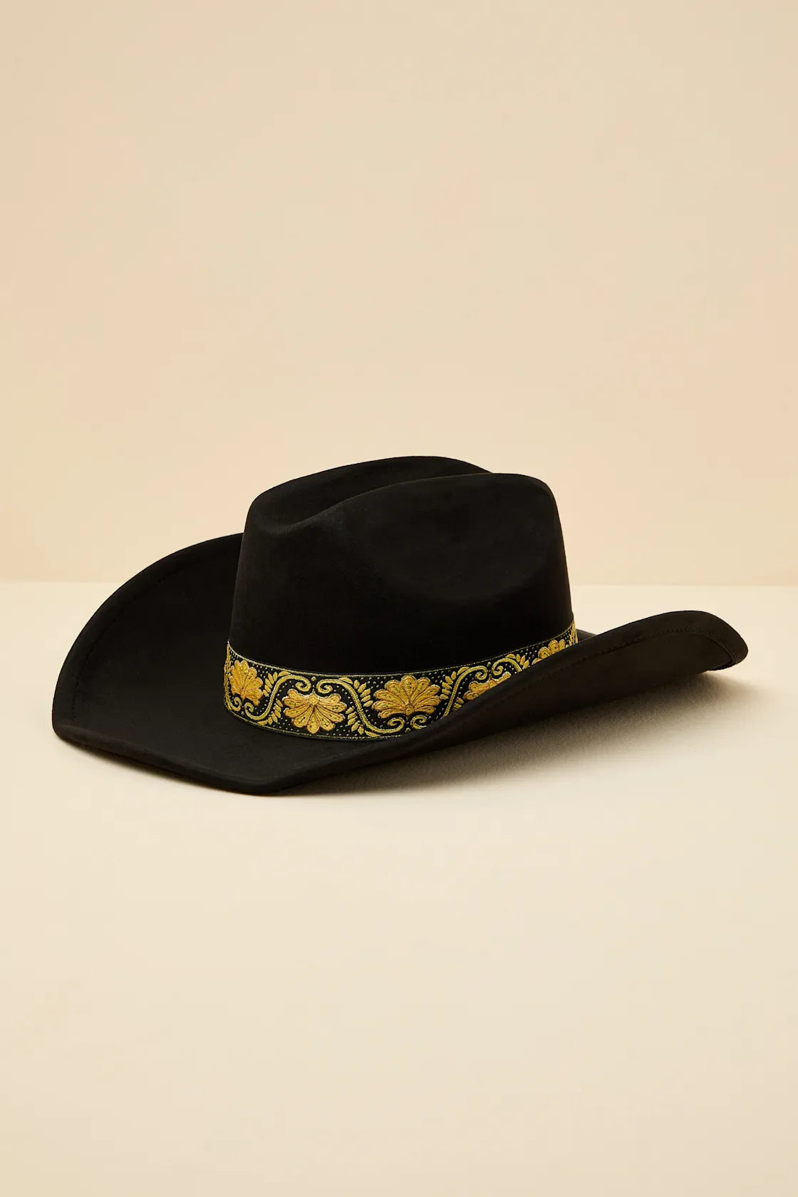 Solon Black Embroidered Band Western Hat