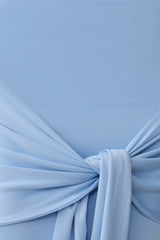 Maiara Shortsleeve Slinky Tie Maxi Dress - Sea Blue