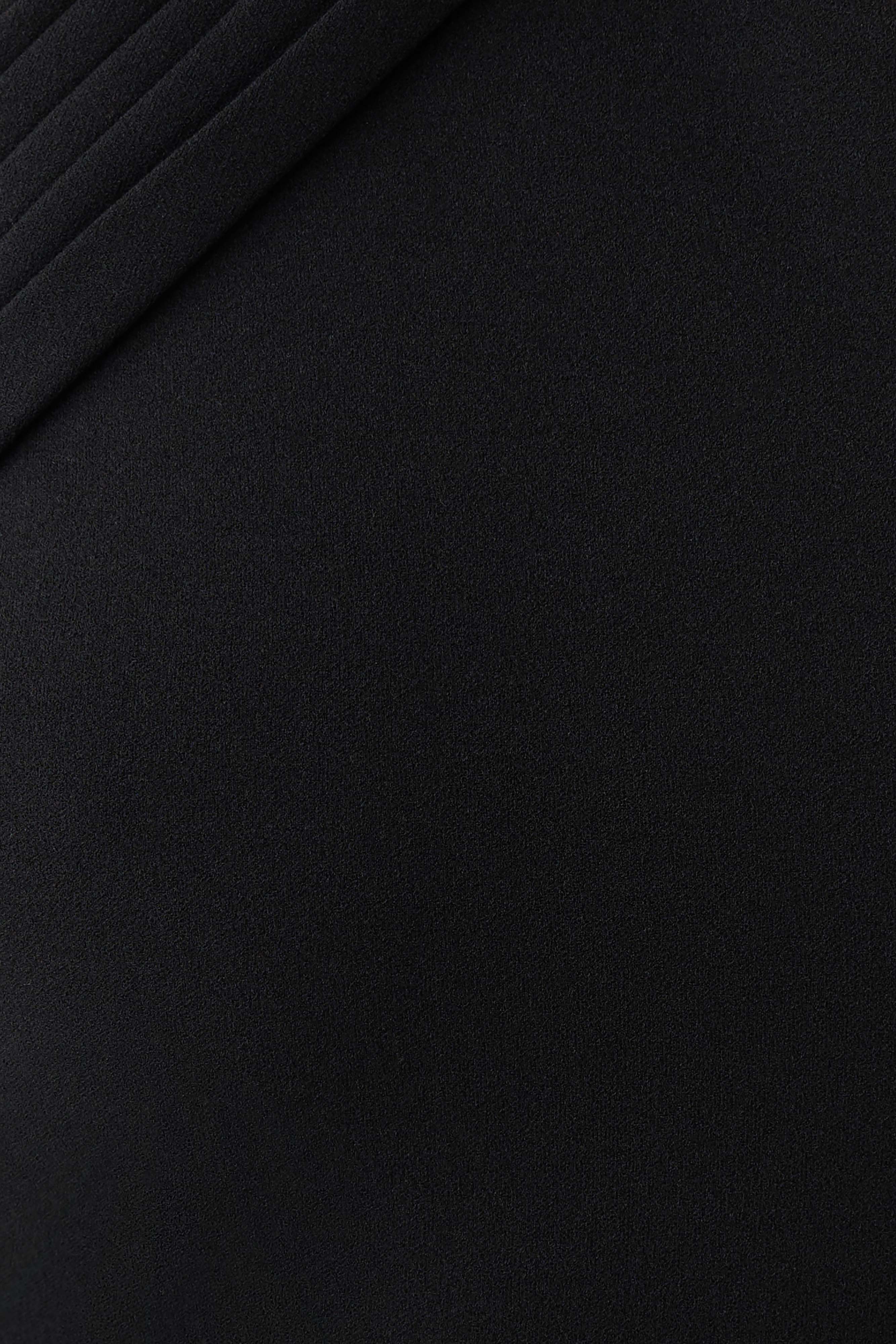 Sable Crossover Crepe Midi Dress - Black