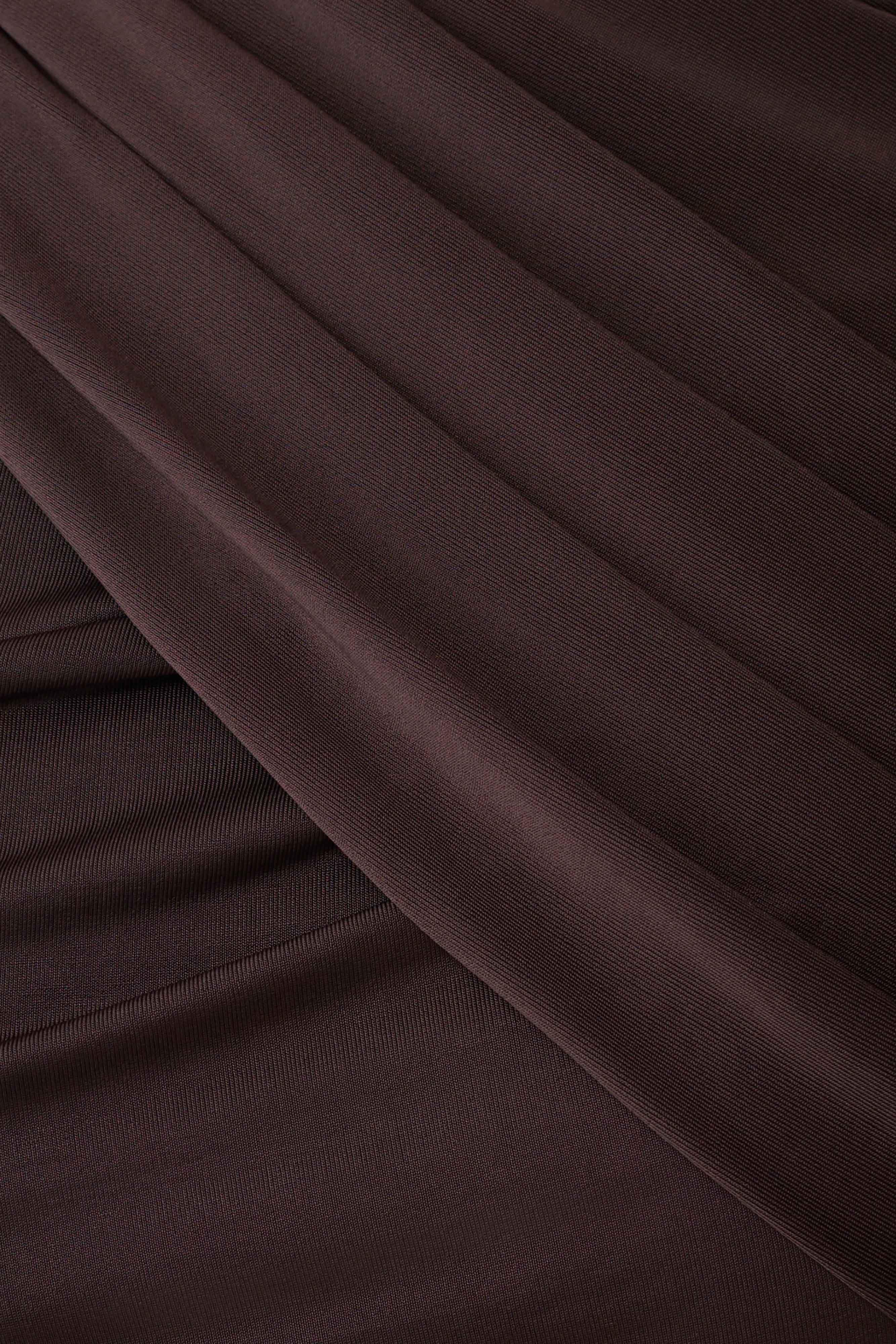 Adrienne One Shoulder Slinky Top - Chocolate