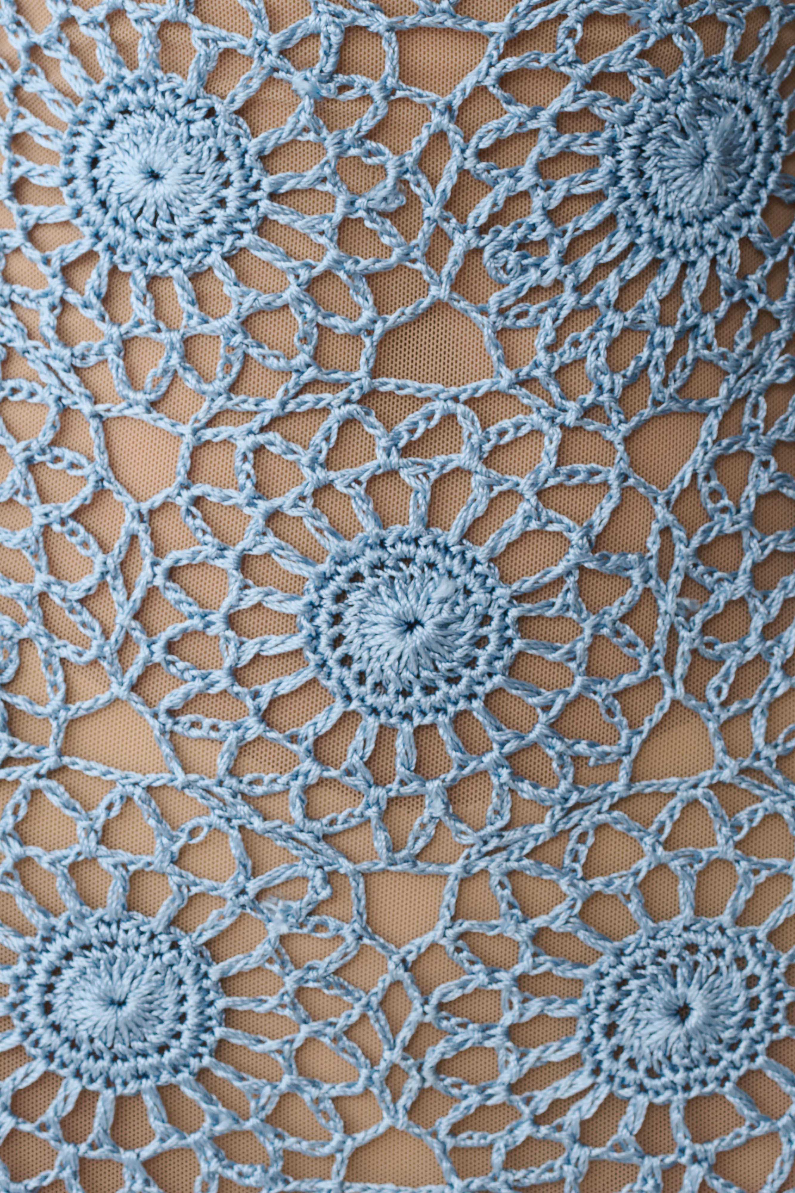 Sam Halter Hand Crochet Maxi Dress - Periwinkle