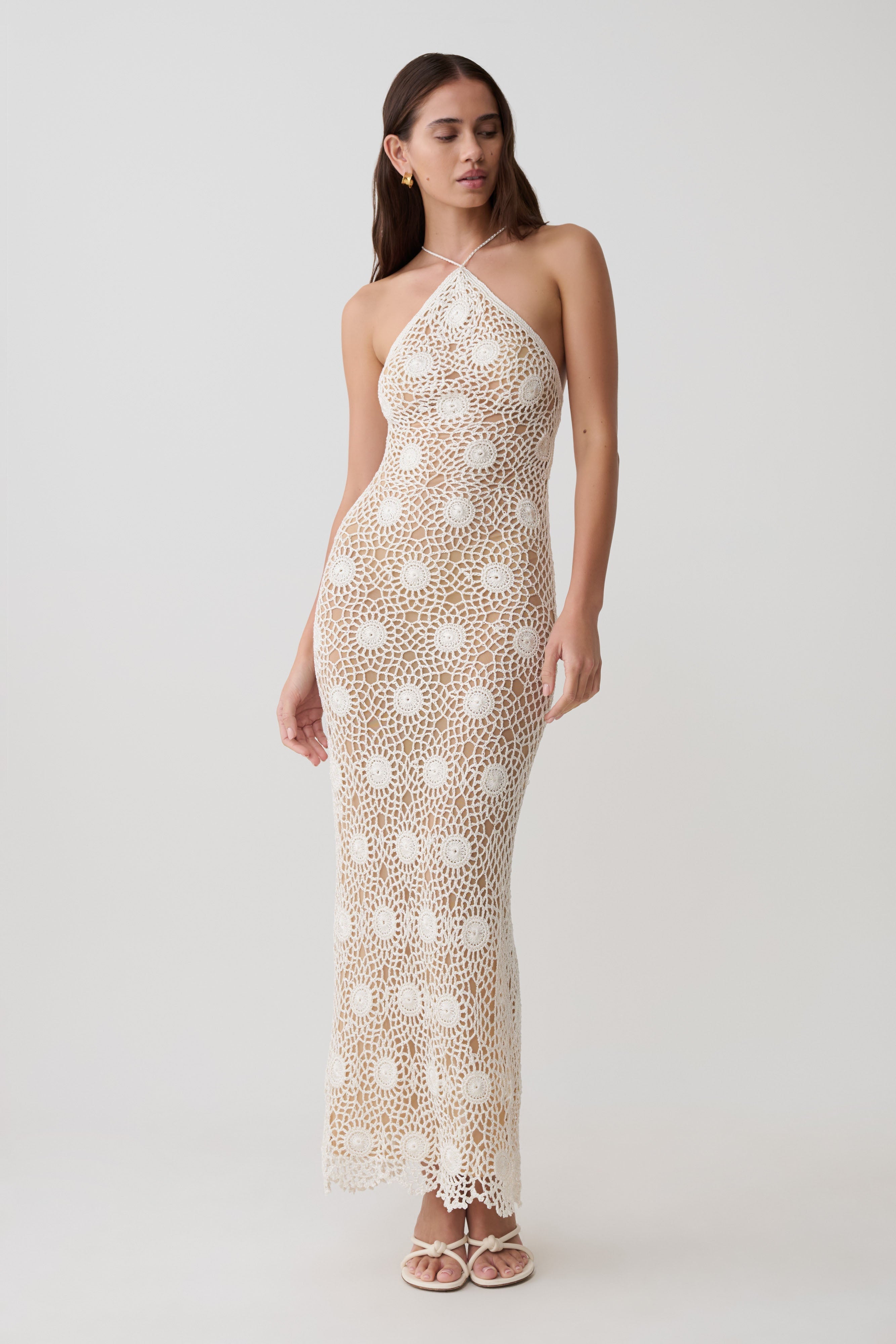 Sam Halter Hand Crochet Maxi Dress - Ivory