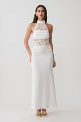 Tessie Knit & Crochet Maxi Dress - Ivory