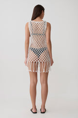 Devlin Macrame Tassel Mini Dress - Ivory